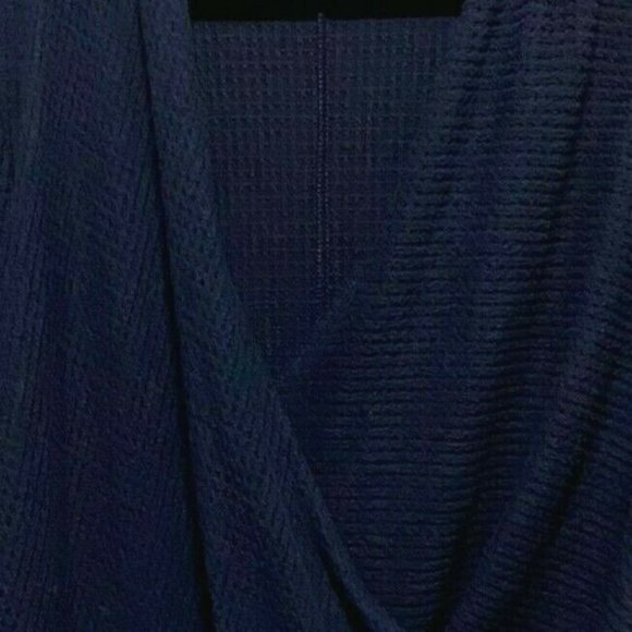 1.State Women's Size XS Waffle-Knit Ribbed Surplice Wrap Top Shirt Solid Black - Picture 3 of 7